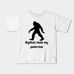 Bigfoot Stole My Pancreas Kids T-Shirt